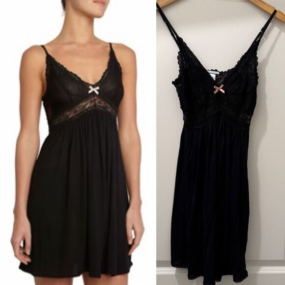 Eberjey Colette Mademoiselle Chemise size Small in Black - Picture 1 of 5